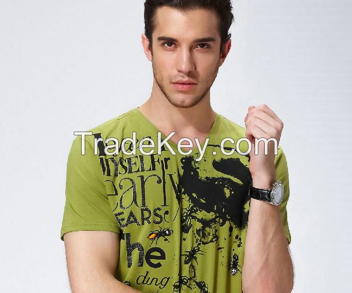 hot sale fashion t shirt v neck men