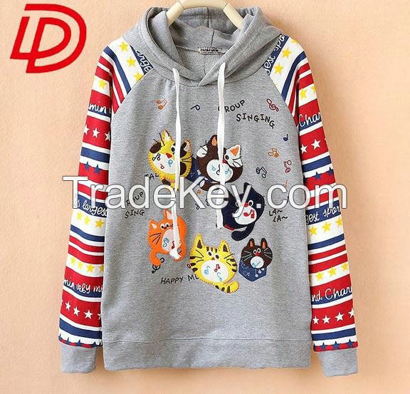 high quality plain hoodie for girls with print and embroider knitting pattern hoodies the fleece clothing
