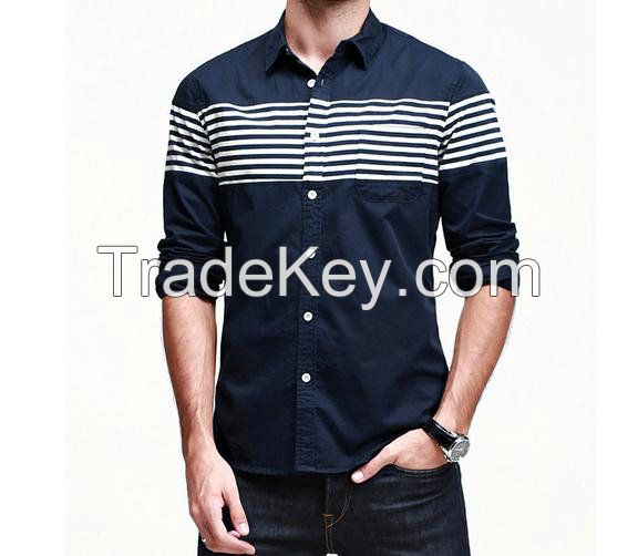 100% cotton long sleeve shirt mens custom slim fit casual shirts with latest shirt designs for wholesale