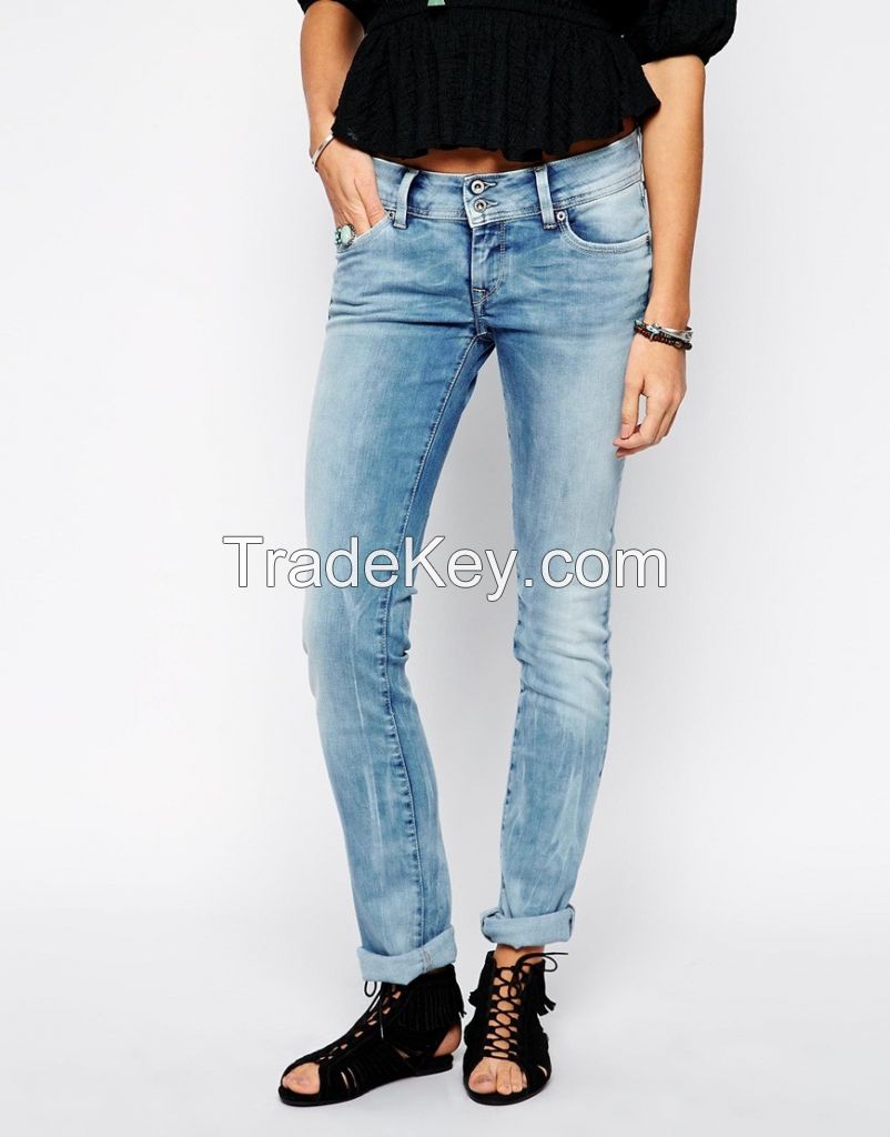 China factory wholesale women new design pattern jeans pants