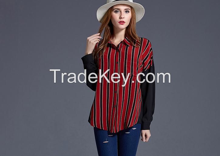 New Latest wholesale ladies blouses and tops long sleeve women blouses 2016