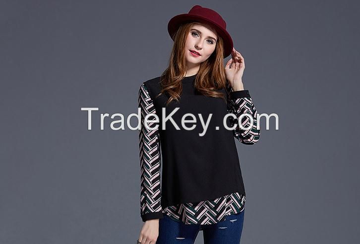 2016 wholesale new fashion ladies blouses and tops long sleeve women blouses 