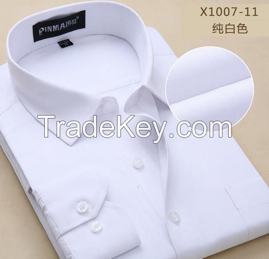 High quality custom men shirts pure white slim fit mensdress shirts