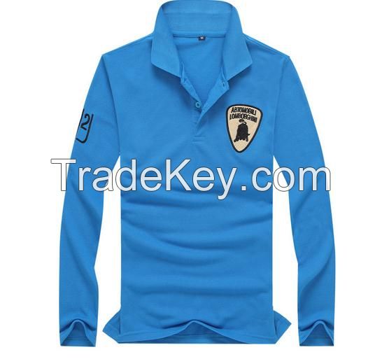 Basic mens polo shirt OEM long sleeves polo-shirt Wholesale, high quality manufacture in China