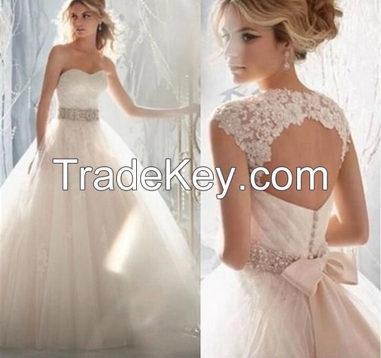 Wedding dresses the bride wedding fashion strapless lace with neat, simple wedding dress