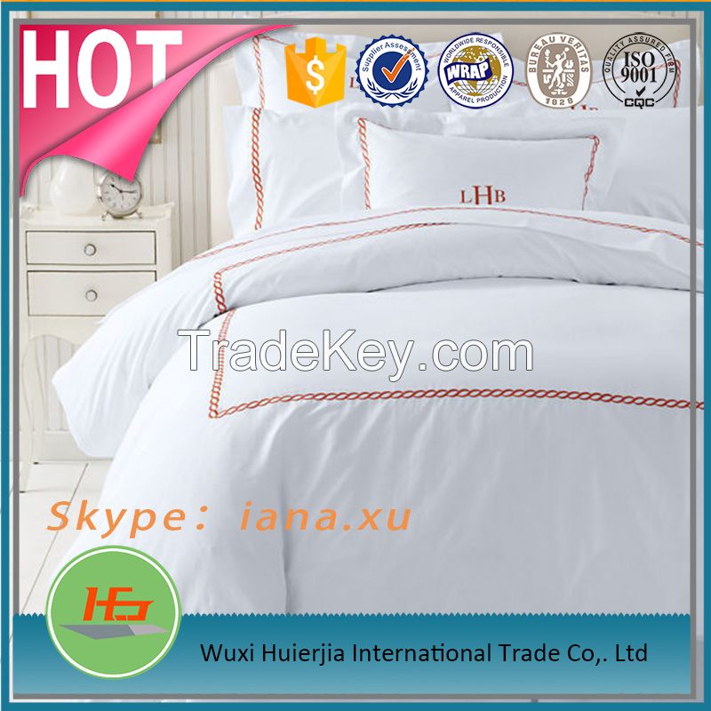 Star Hotel White Embroidered Cotton Duvet Cover