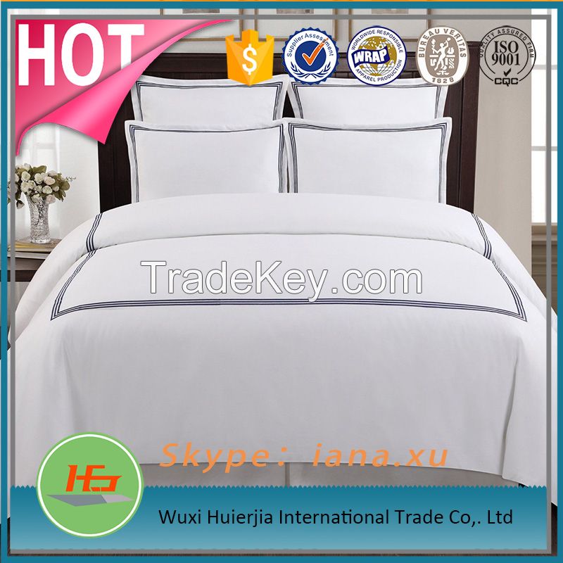 Star Hotel White Embroidered Cotton Duvet Cover