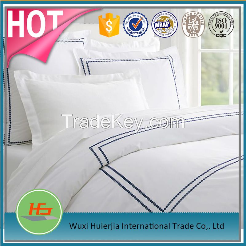 Star Hotel White Embroidered Cotton Duvet Cover