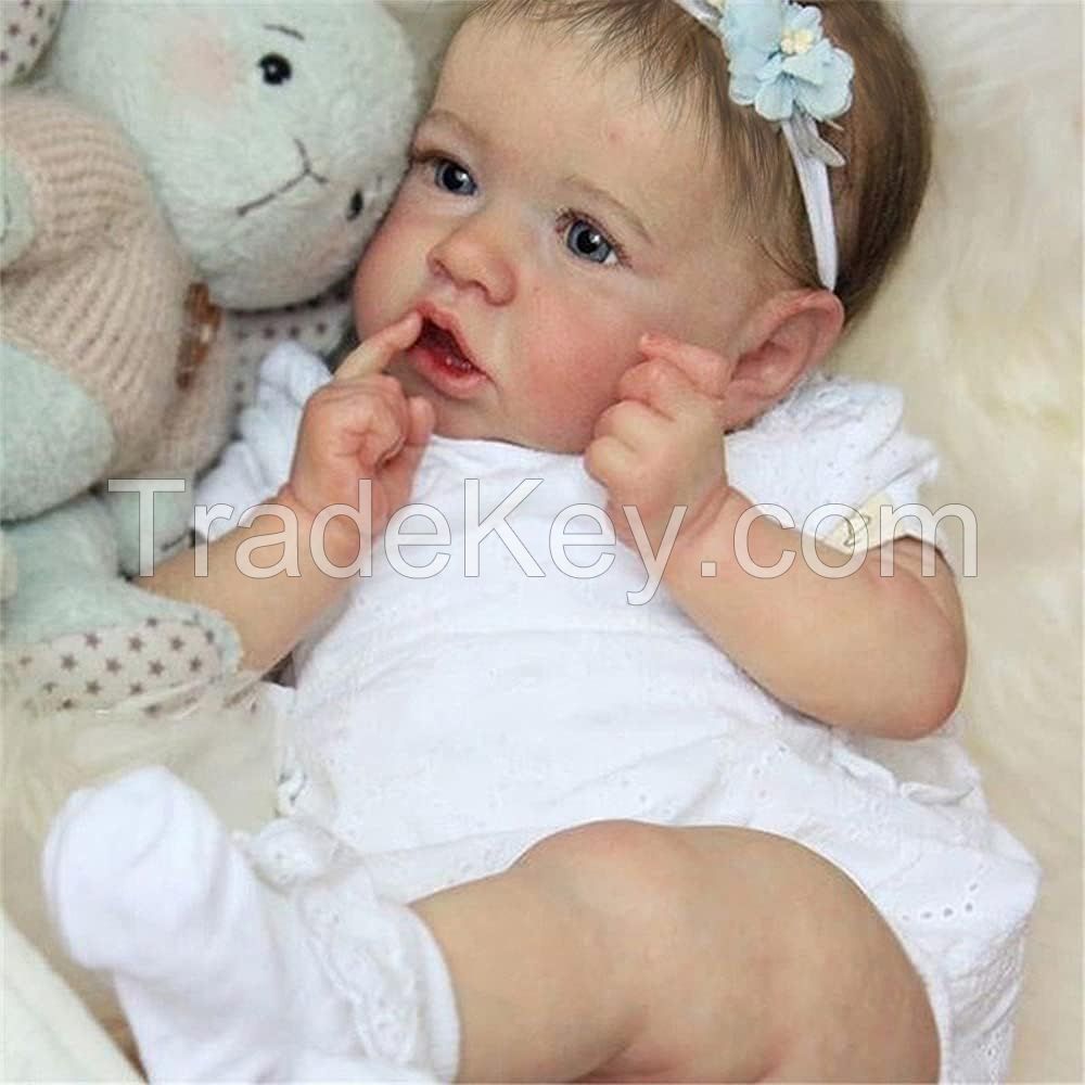 Lifelike Reborn Baby Dolls - 20 Inch Real Baby Feeling Realistic Newborn Baby Dolls Adorable Smiling Real Life Baby