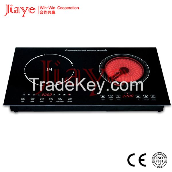 New designed table type 1 ceramic hob and 1 induction cooker