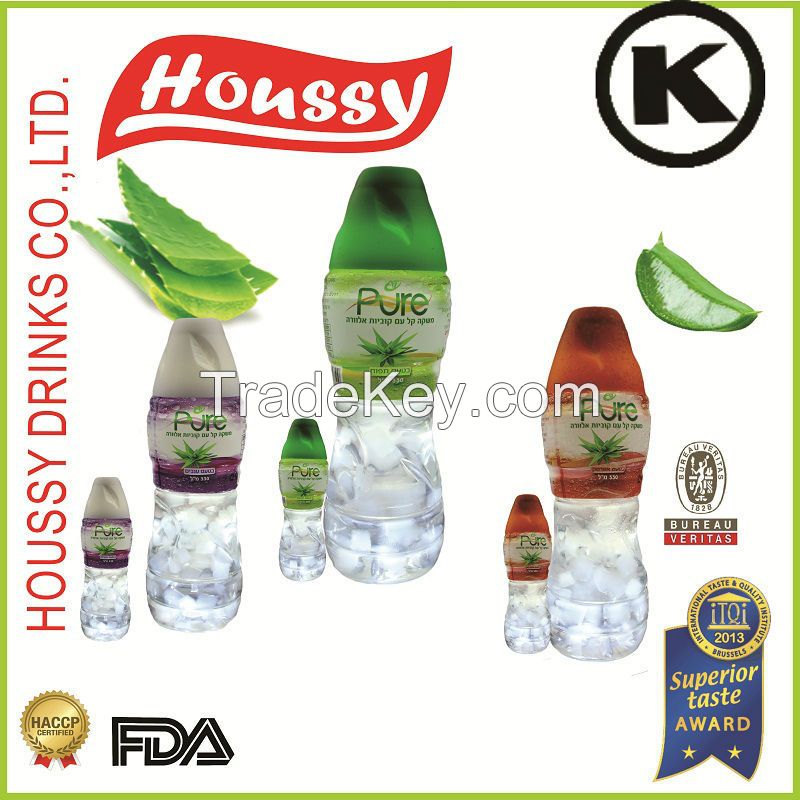 [Houssy Aloe Vera Juice] Kosher Peach and Blueberry Flavor Aloe Soft Drink