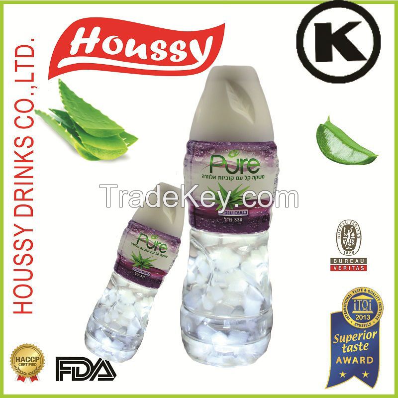 [Houssy Aloe Vera Juice] Kosher Peach and Blueberry Flavor Aloe Soft Drink