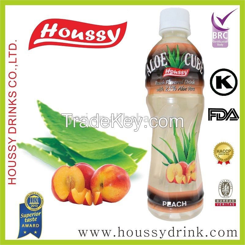 [Houssy Aloe Vera Juice] Kosher Peach and Blueberry Flavor Aloe Soft Drink