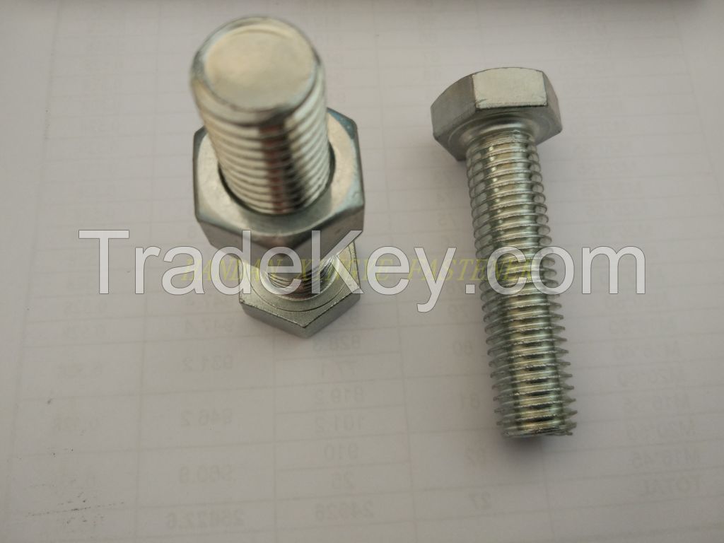 DIN933 HEX BOLT ZINC PLATED GRADE4.8