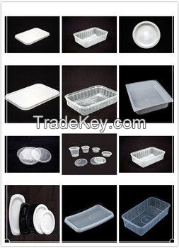 Plastic thermoforming machine for food containers/fruit trays/food containers/disposable boxes/box making machinery