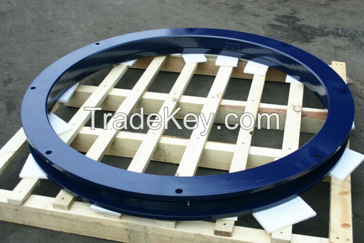 Steel welding ball race bearing slewing ring swivel turntable plate for trailer and truck parts