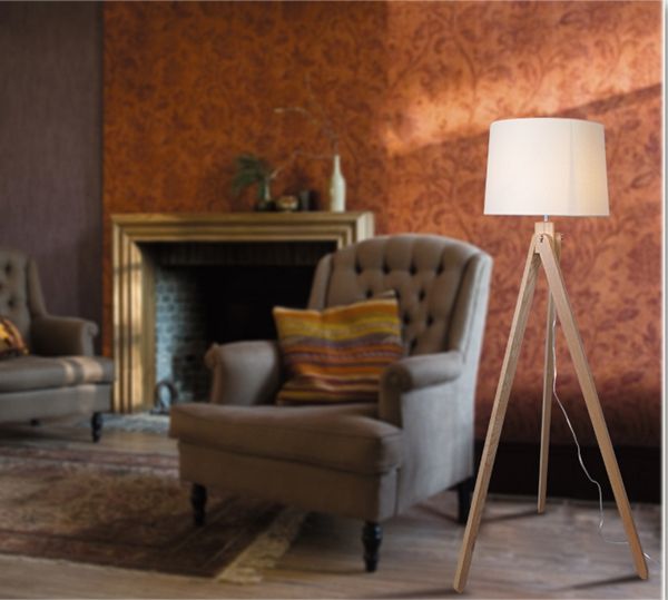 Modern Decorative Handmade Vintage Antique Natural Wood  Floor lamp