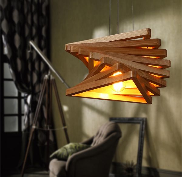 Modern lighting wood pendant lamp mining hanging lamp