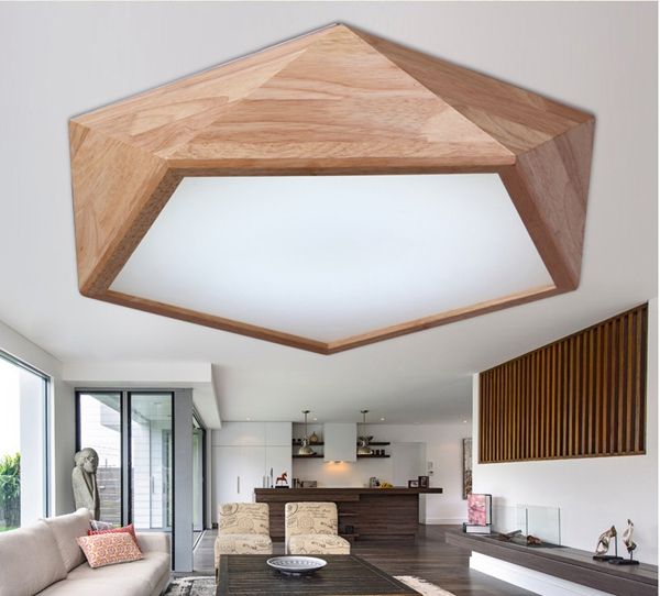 LOFT Popular Wood Pendant Acrylic Shade Ceiling Light Pendant Lamp Hanging