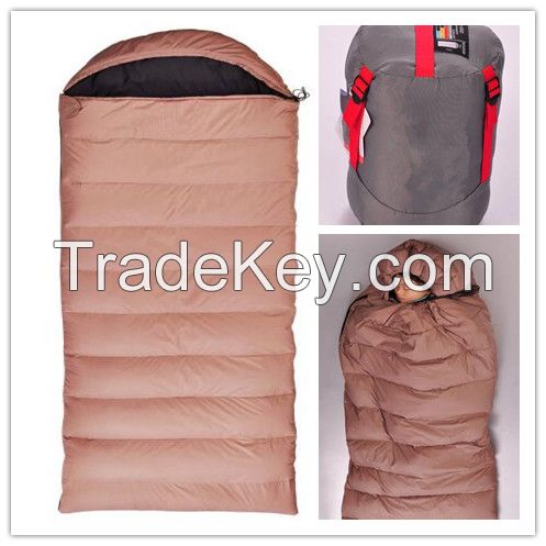 Envelope sleeping bag with hood