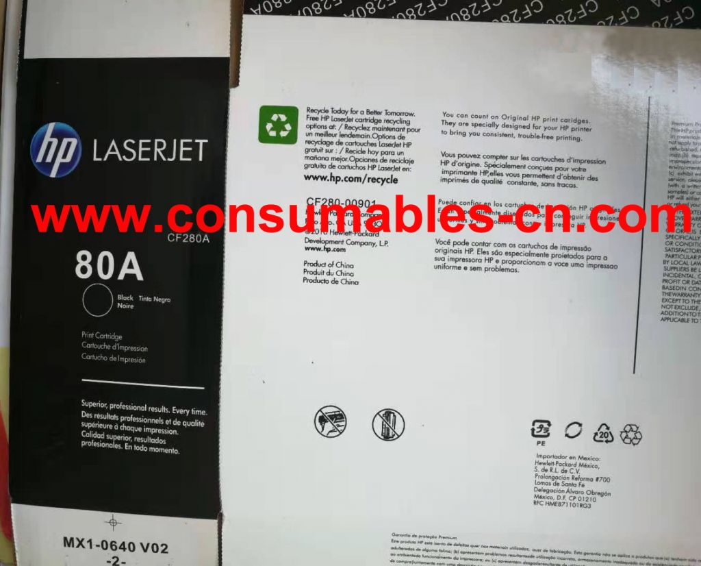 Sell Export HP CF280A/ HP 280A/ HP 80A HP Toner Cartridge in Original Packing for HP LJT Pro 400/ M401d/ 400MFP/ M425dw/ M425dn/ M401n/ M401dn Printers