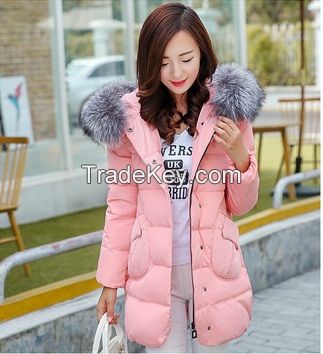 2015 Women Winter Coat Thicking Long paragraph Nagymaros Collar Slim H