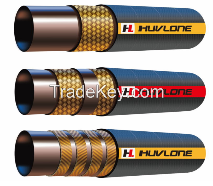 SAE J517 100 R2AT steel wire spiral hydraulic rubber hose 