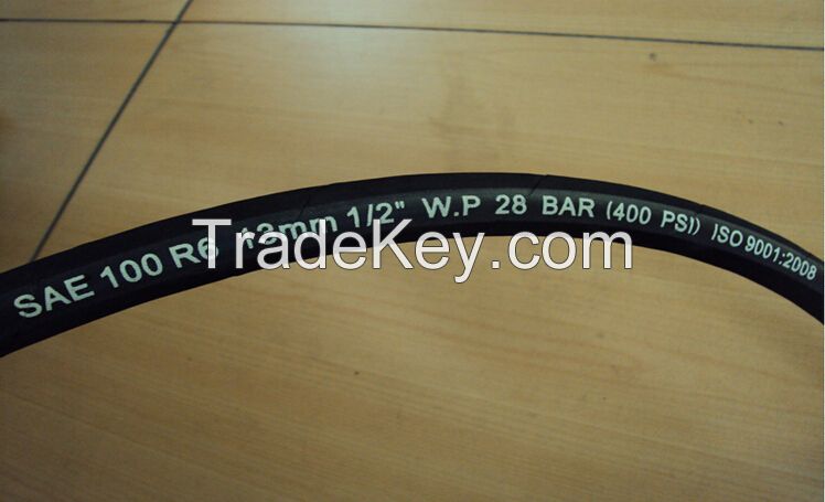Steel wire reinfoced hydarulic rubber hose SAE 100R1AT 3/8"