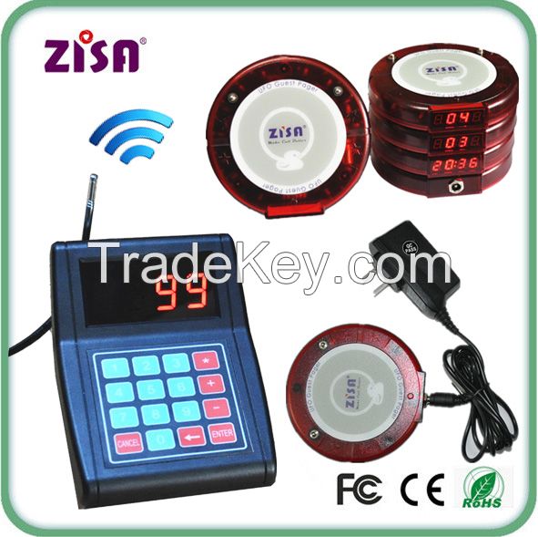 Zisa Wireless Waiter Guest Paging System , Restaurant Queueing Coaster Pager