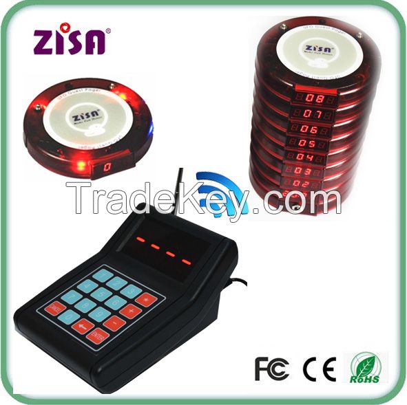 ZISA wireless waiter guest paging system , restaurant queueing coaster pager