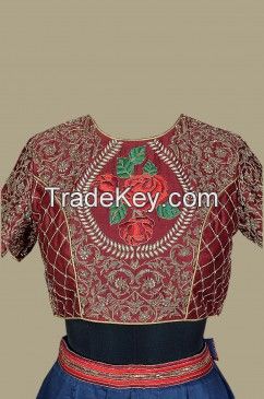 SW 3636 - Organic hand embroidered langha choli