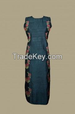 SW 3638 - Organic black hand embroidered maxi