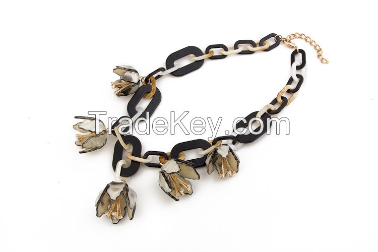 Flower Necklace, Acrylic Necklace Jewelry