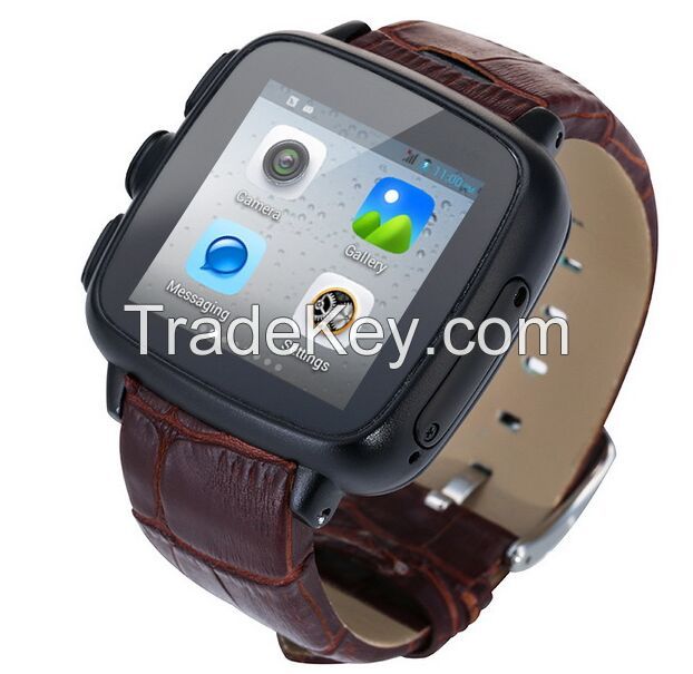 3G WiFi Leather Smart Watch Phone for LG, Sony, Samsung Watch 