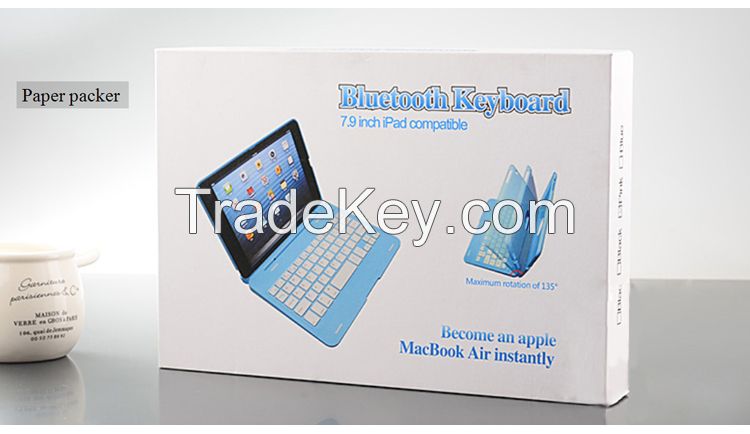 For iPad Mini Aluminum Bluetooth Keyboard Cases Cover