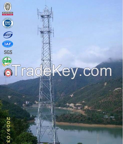 Steel telecommunication antenna gsm cdma lattice tower