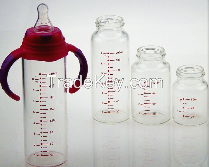 High borosilicate glass baby feeding bottle