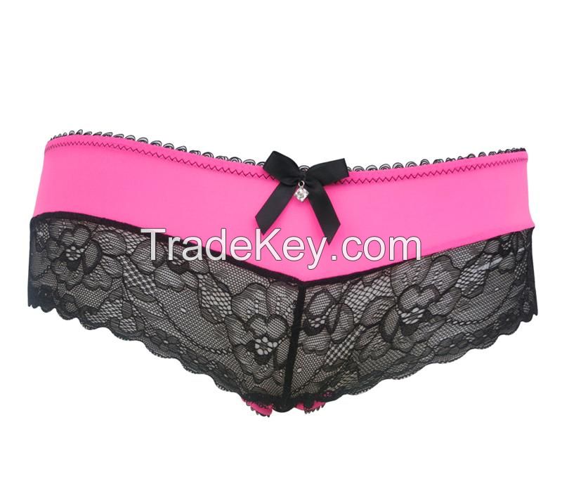 Sexy and Sweet Ladies Bra with Fancy Lace Boyshorts (EPB267)