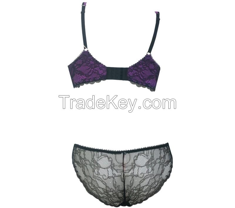 Sexy and Stylish All Lac Bra Set for Ladies with Factory Price (EPB277)