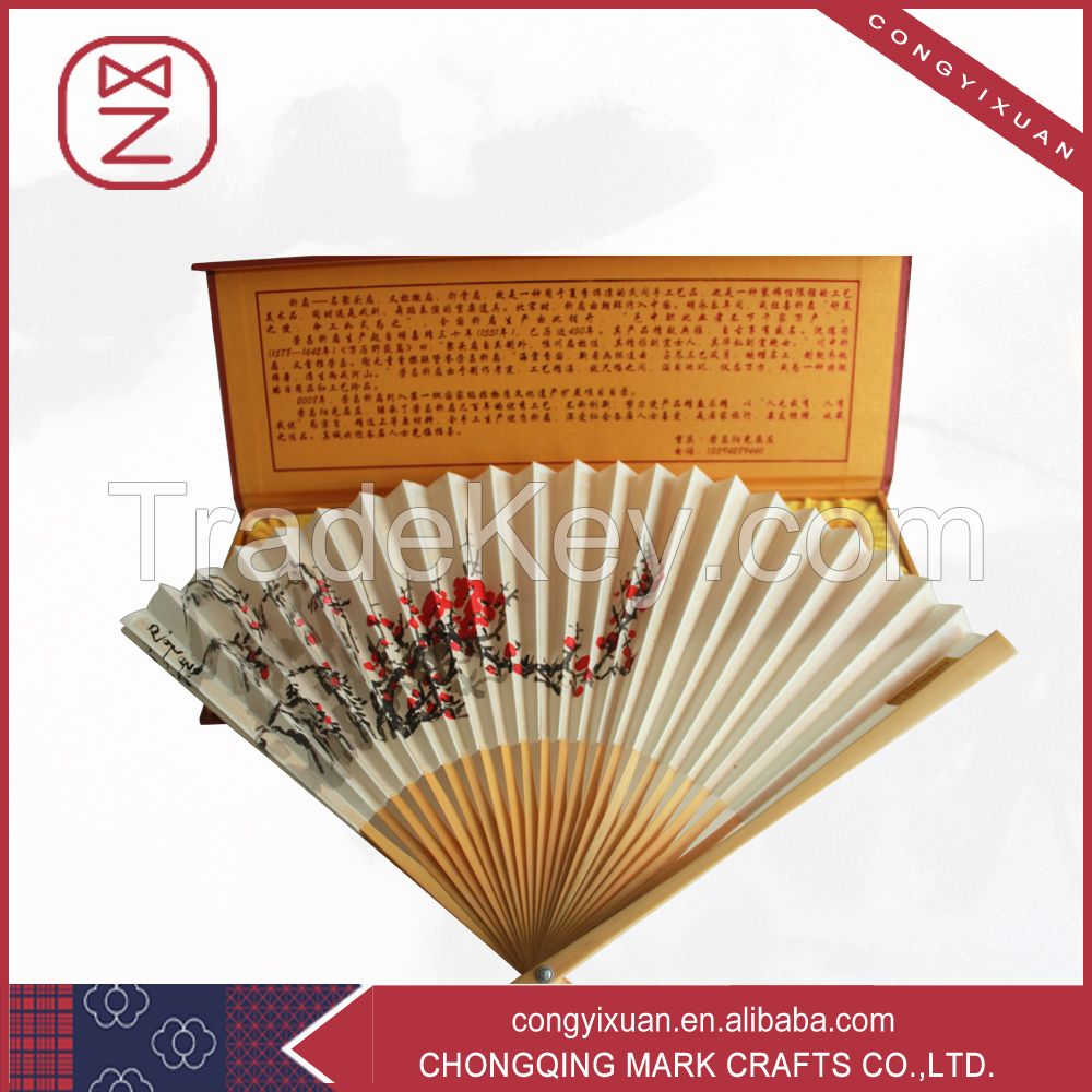 Chinese Pure Handmade High Quality Bamboo Folding Fan Art Craft