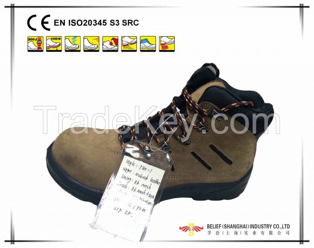 Steel Toe Cap Nubuck Leather Safety Wor Shoes