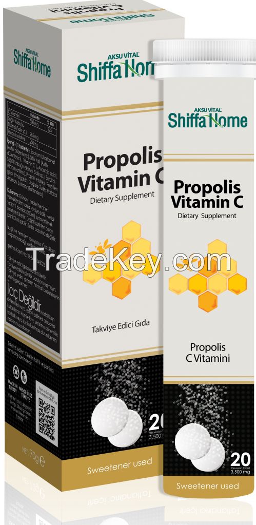 Vitamin C Effervescent Tablet with Propolis Vitamin Supplement