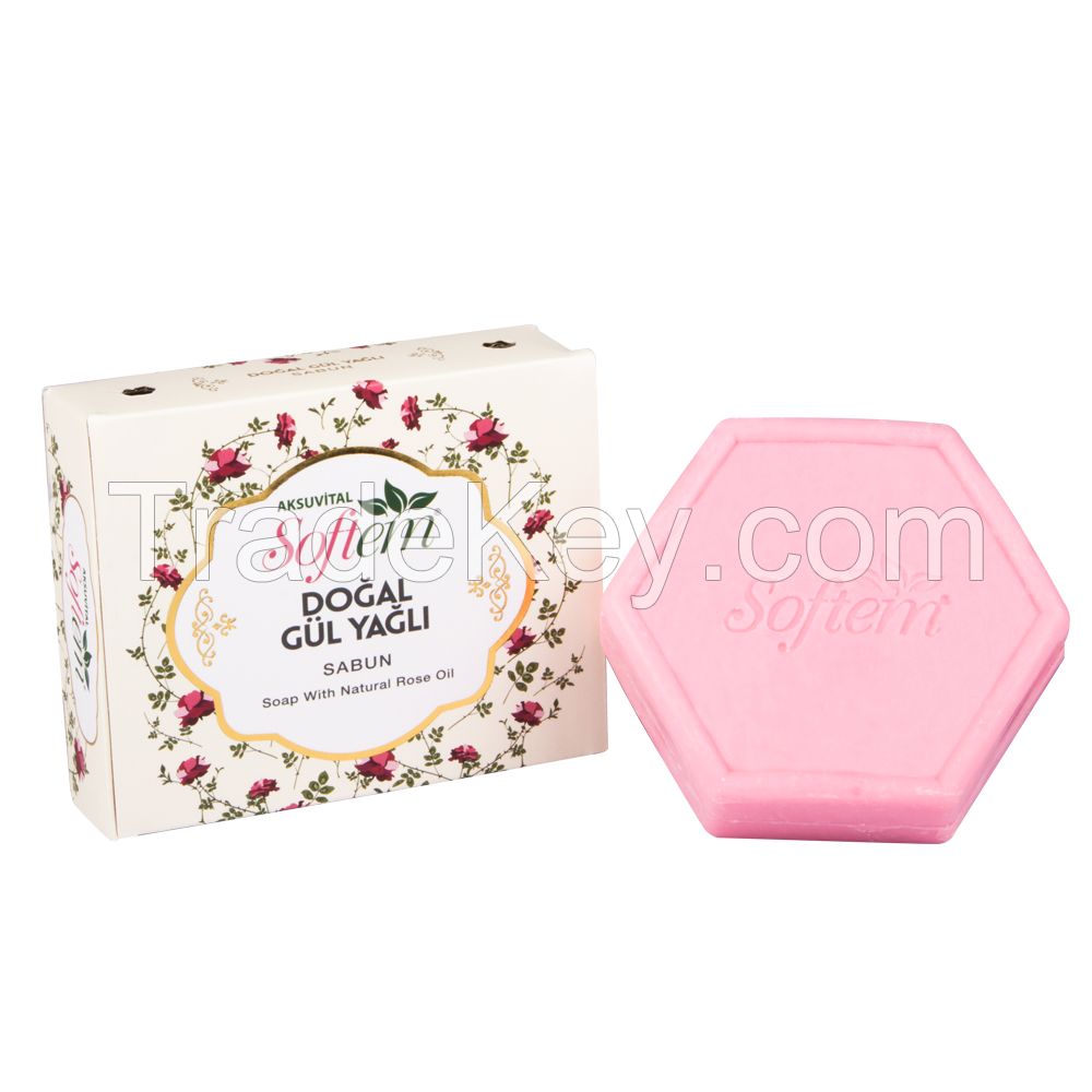 Natural Rose Essential Oil Face Soap Solid Bar Turkish Bath Soap Herbal Skin Care Soap