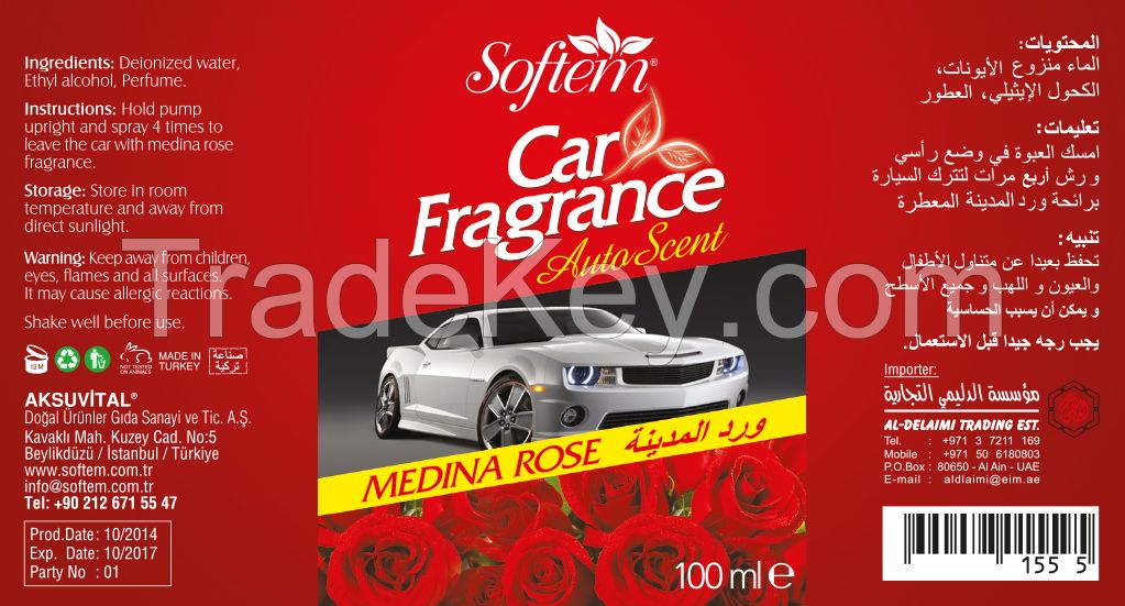 Air Freshener Spray with Medina Rose Flower Oil