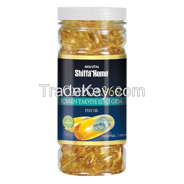 Shiffa Home Brand Omega 3 DHA EPA Fish Oil Softgel Capsule 500 mg x 150 Nutrition Supplement...