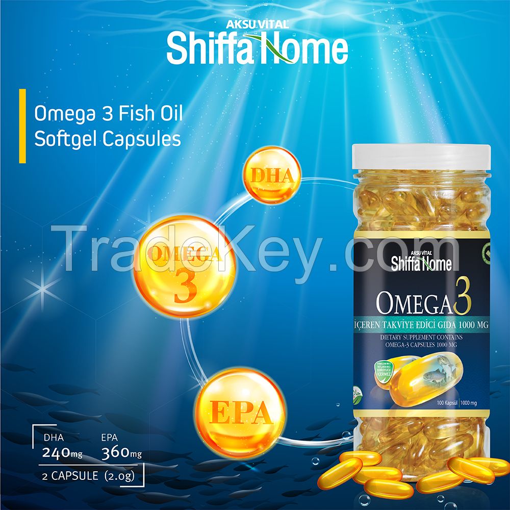 Omega 3 Fish Oil Softgel 500 mg Capsule Health Food Supplement