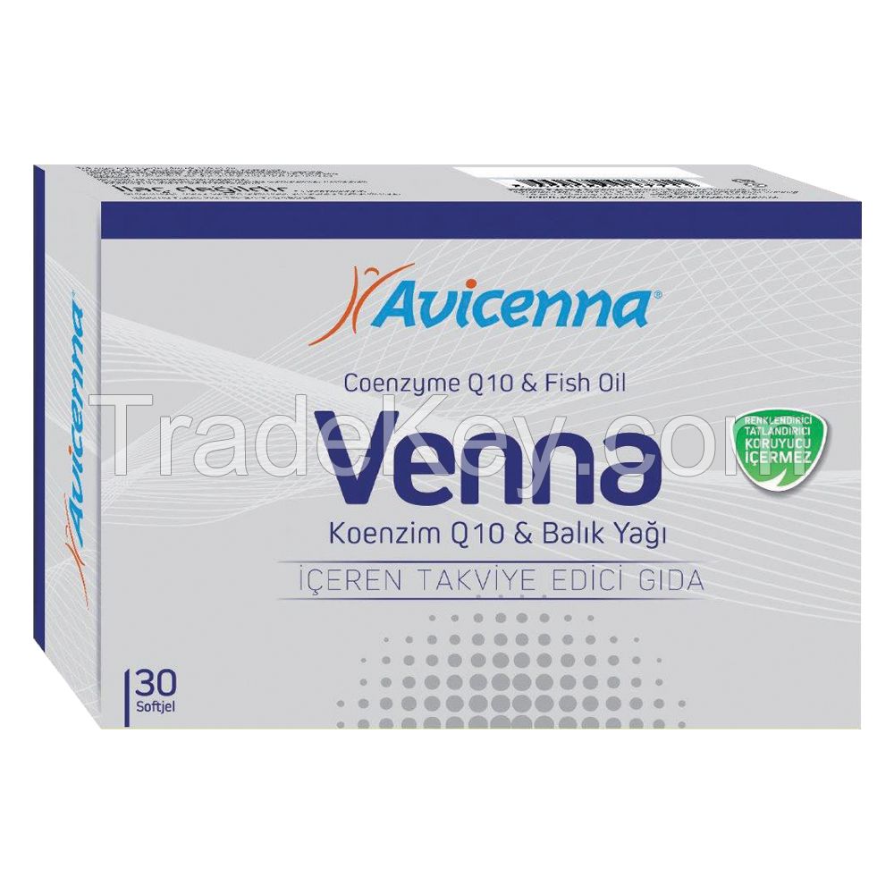 VENNA Softgel Coenzyme Q10 Anti Aging Softgel with Fish Oil Dietary Supplement