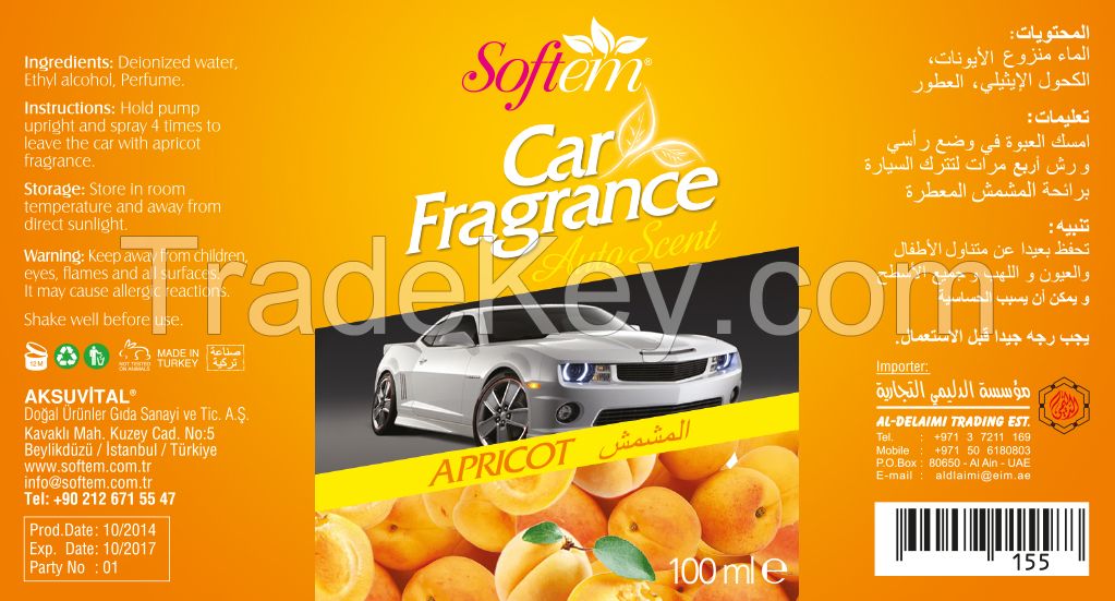 Air Freshener for Car / Auto Scent with Apricot Oil / Spray Car Air Freshener