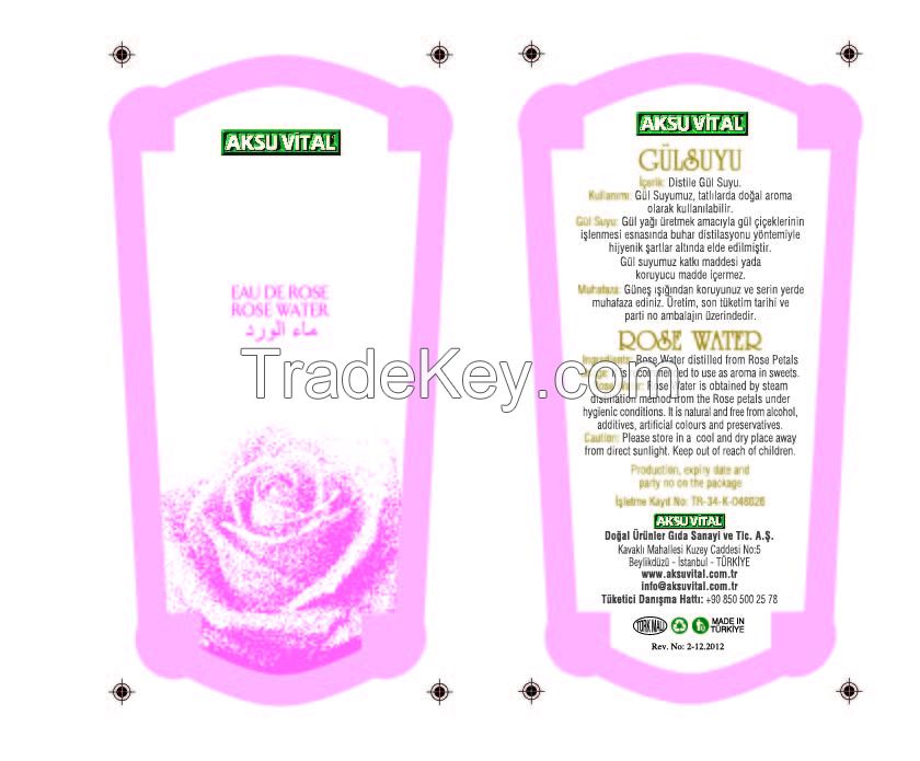Rose Flower Water for Face Tonic / Turkish Natural Rose Water 250 ml Spray Bottle