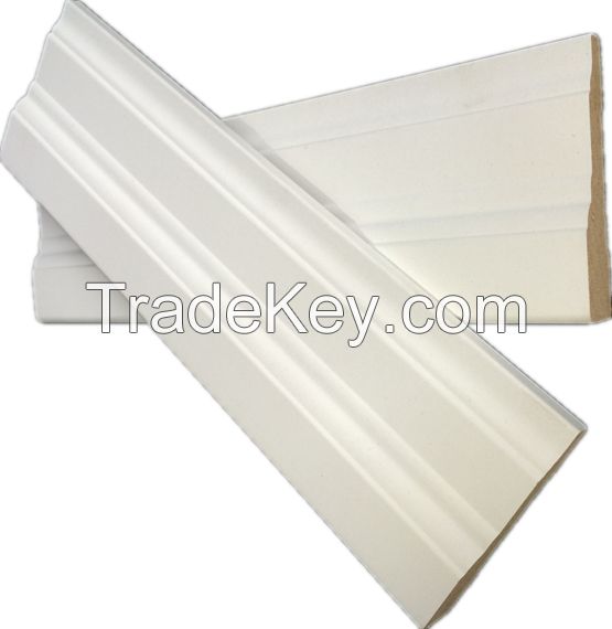white color mdf moulding coated with gesso in twice